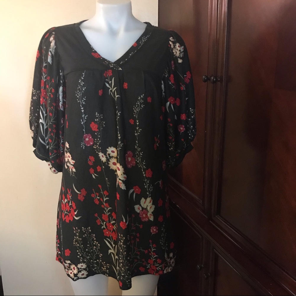 🆕 Spicy Girl Black Flower Print Mini Dress-Small